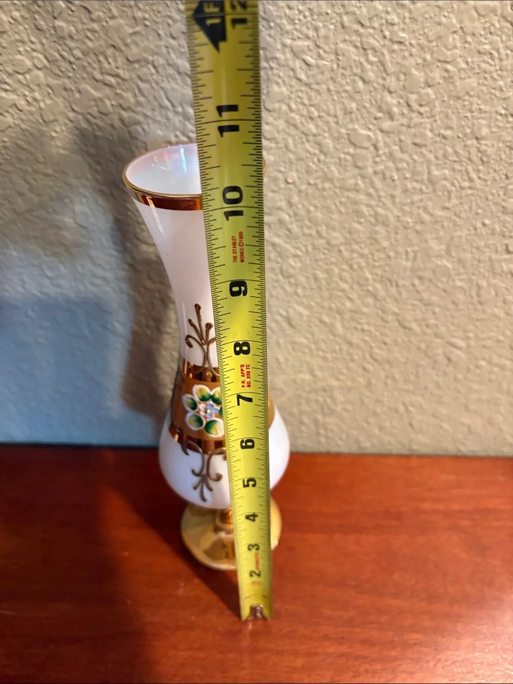 Vintage Bristol Decorative Glass Bud Vase with Floral Accent - Made in Italy